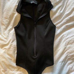 Collared Body Suit - Black